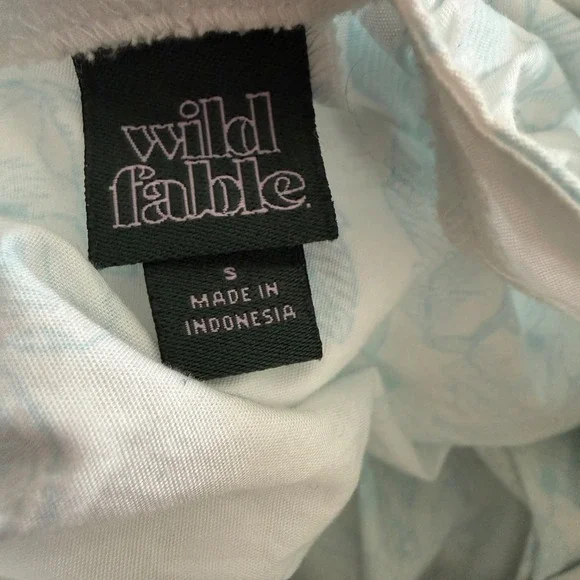 Wild Fable Womens Cottagecore Blue Floral Open Tie Back Mini Dress S Coquette - Picture 6 of 6